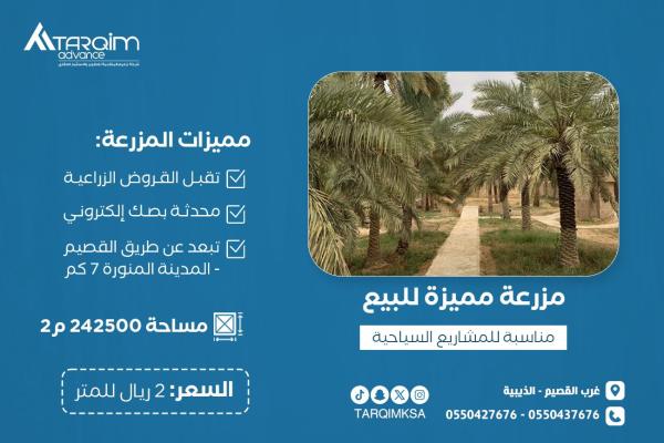 للبيع مزرعة غرب القصيم - الذيبية